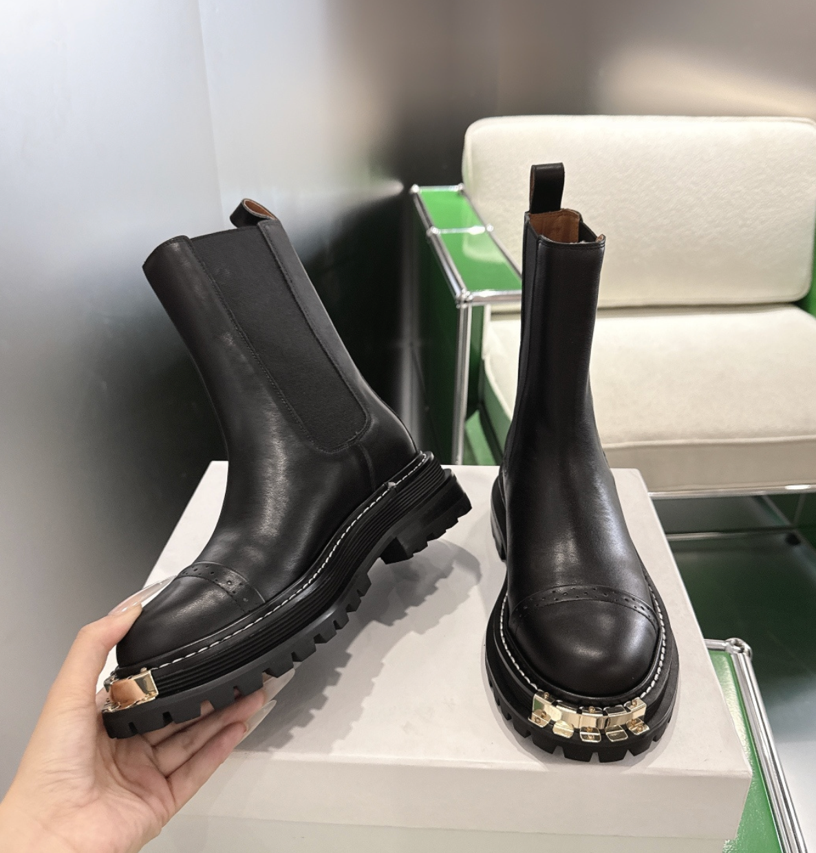 Sandro Ankle Boots with Notched Sole