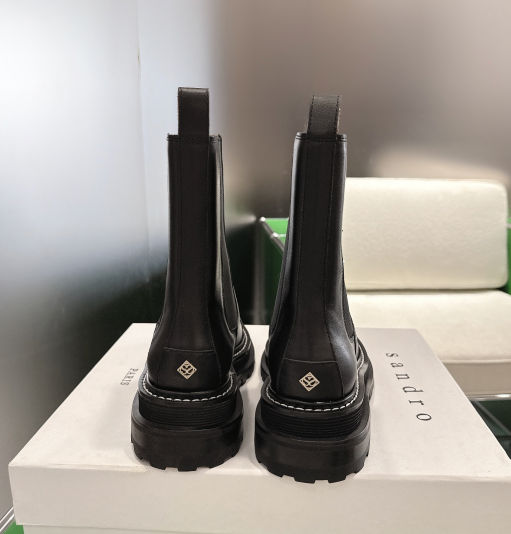 Sandro Ankle Boots with Notched Sole
