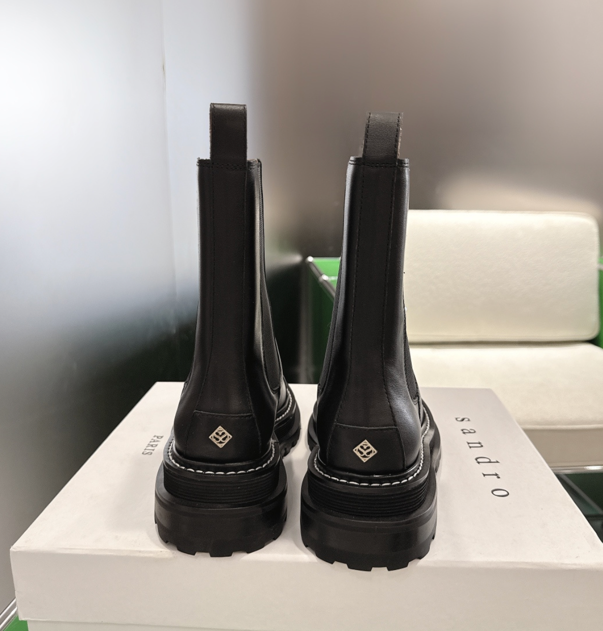 Sandro Ankle Boots with Notched Sole