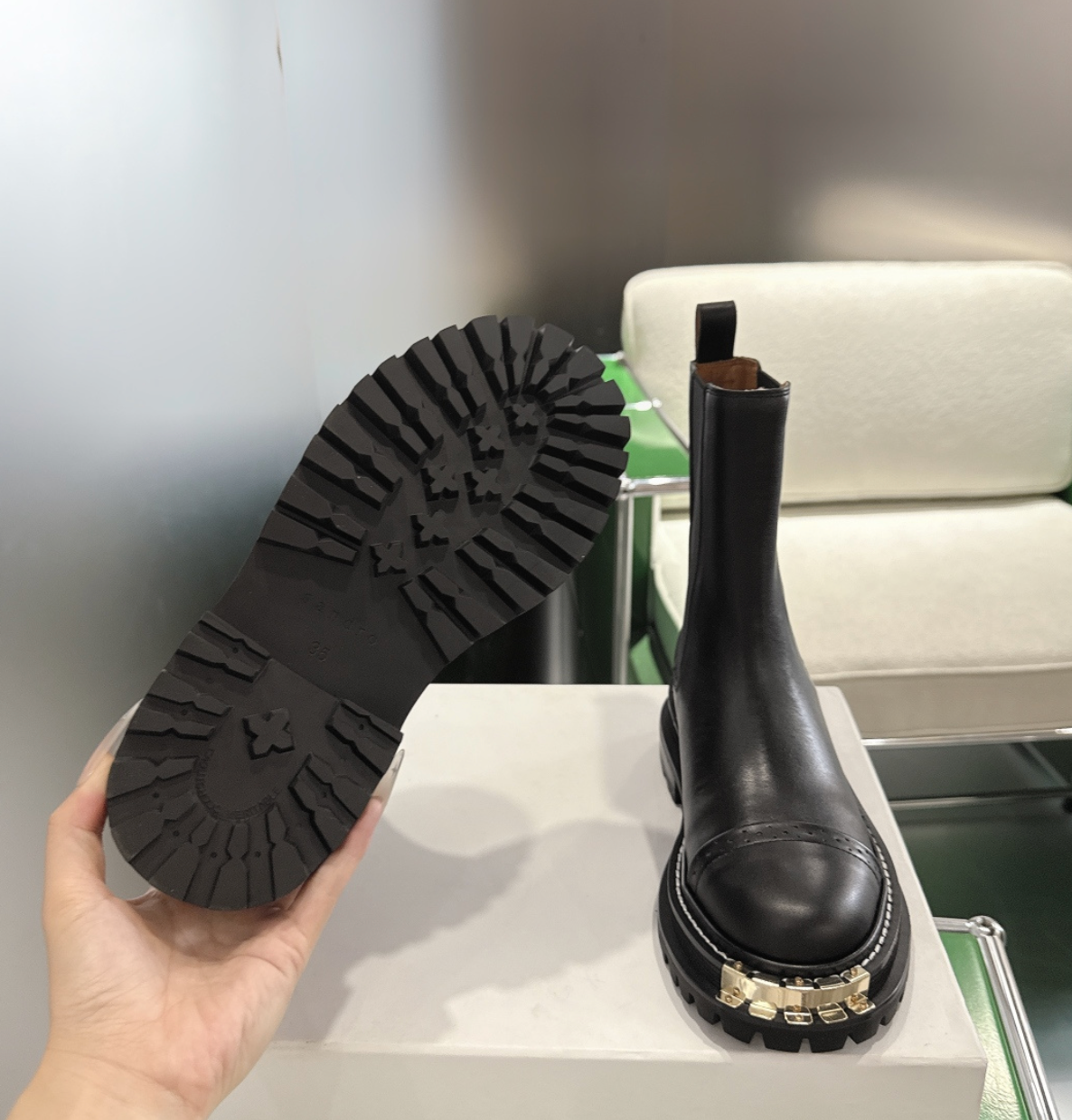 Sandro Ankle Boots with Notched Sole