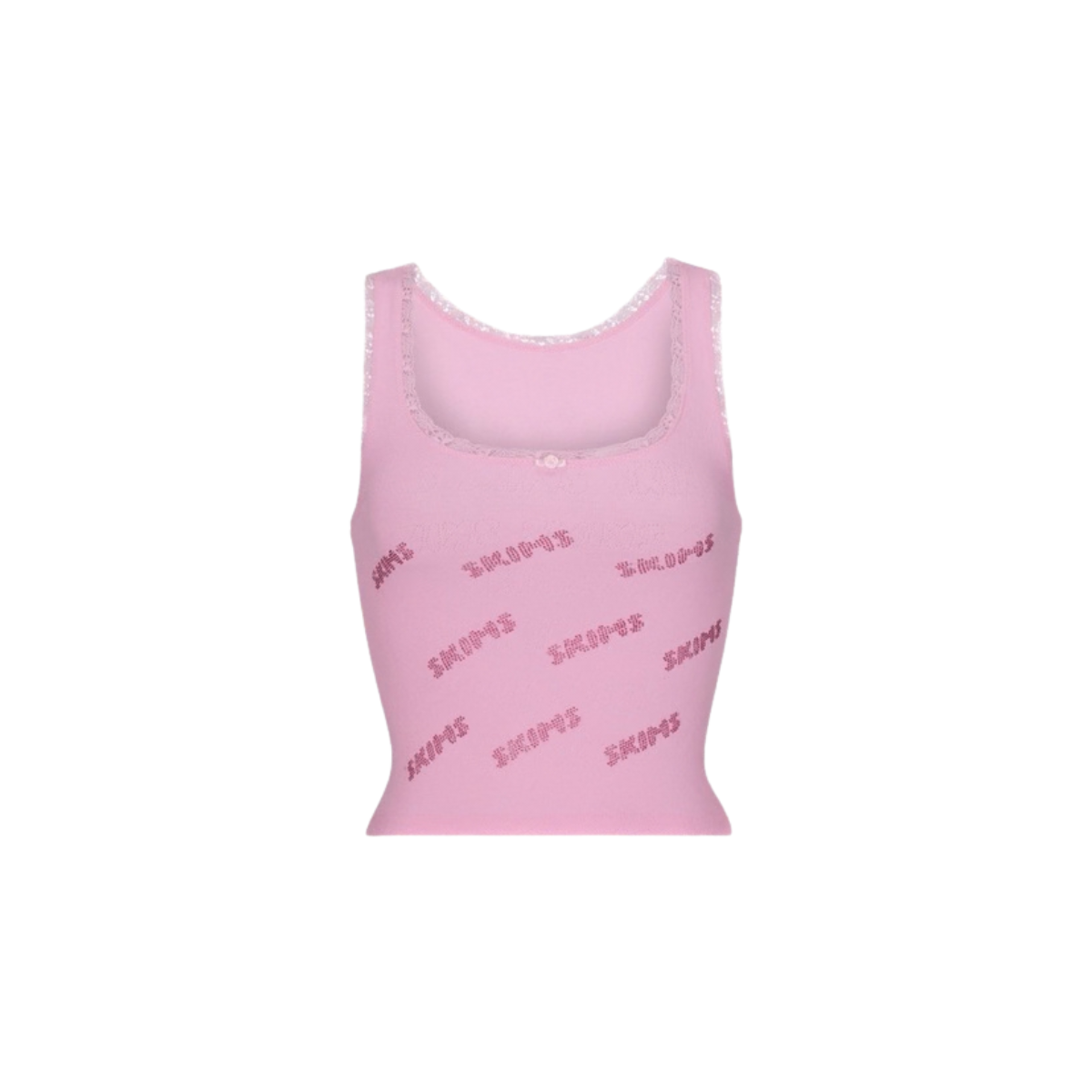 RHINESTONE LOGO POINTELLE TANK