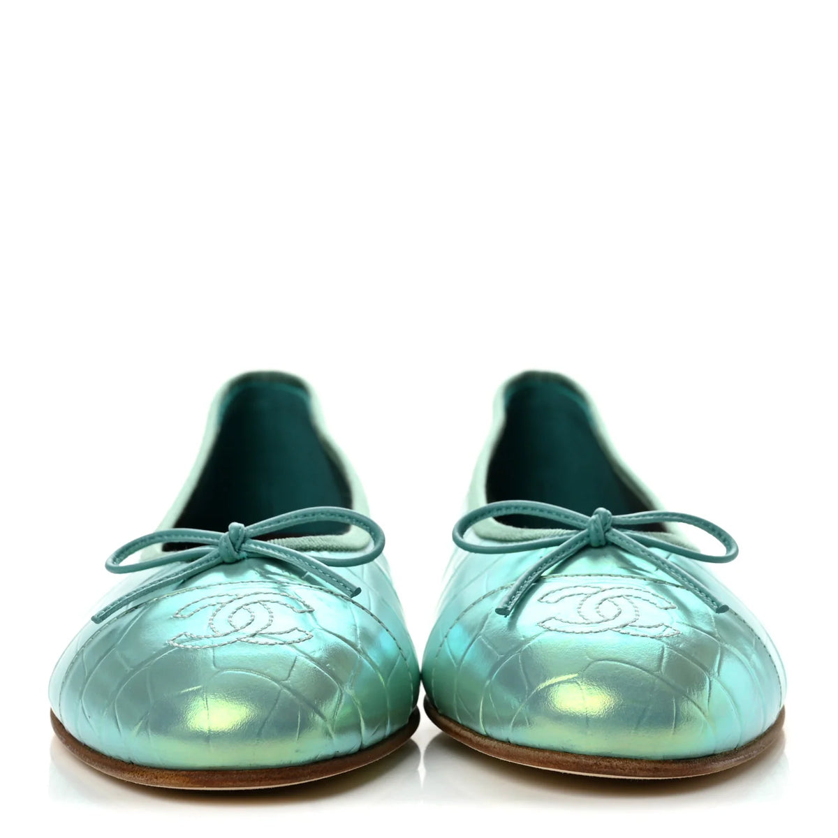 Chanel Iridescent Green Croco Ballet Flat