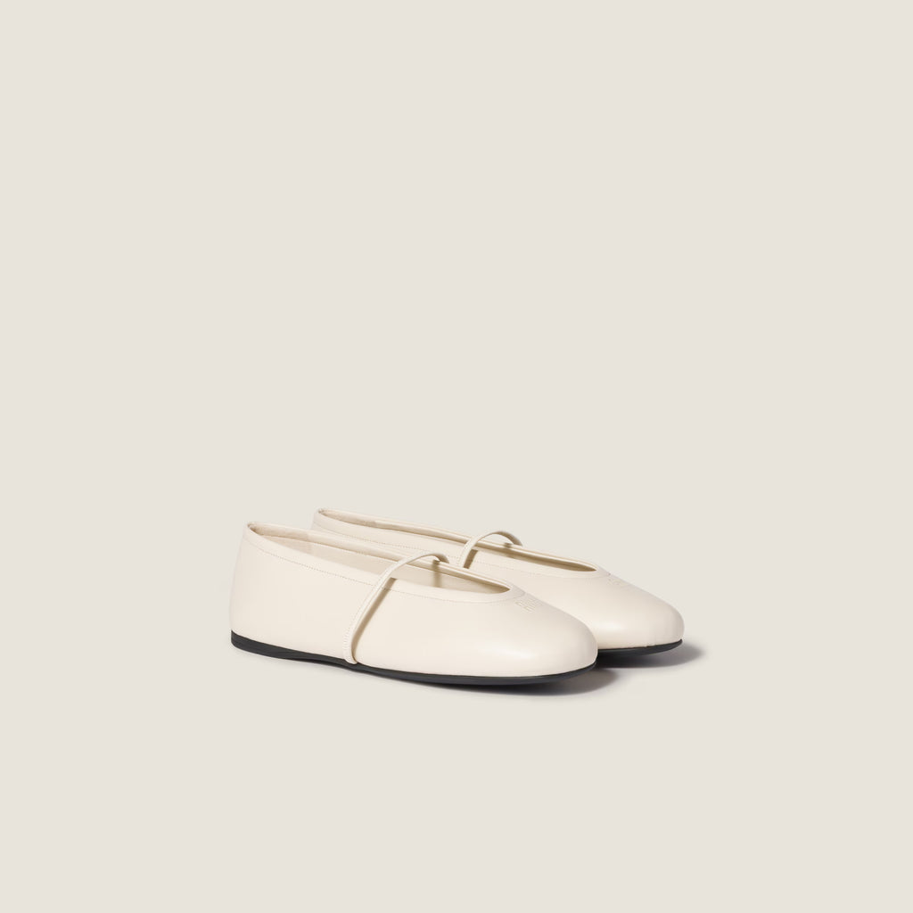 Miu Miu Ivory Nappa leather ballerinas