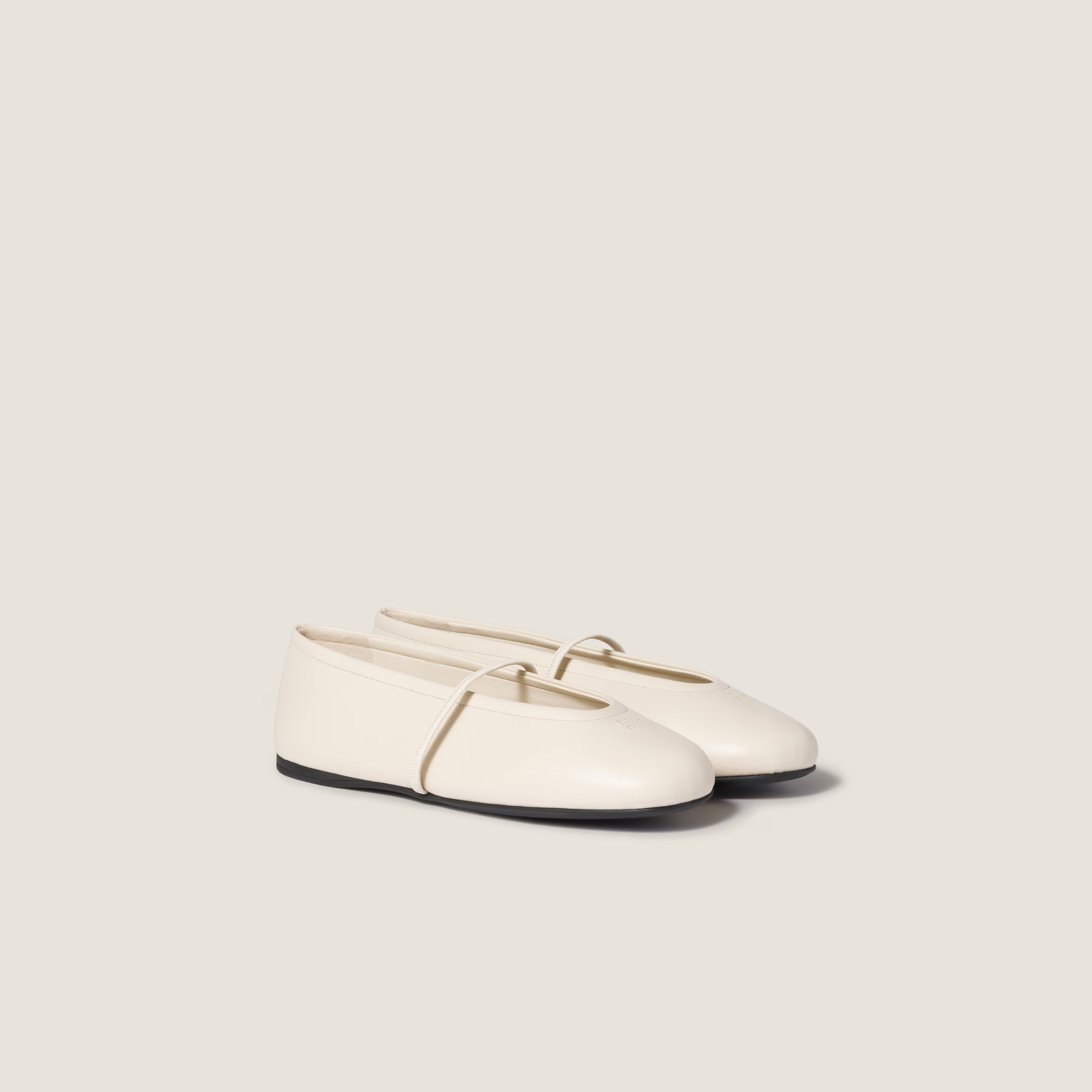 Miu Miu Ivory Nappa leather ballerinas
