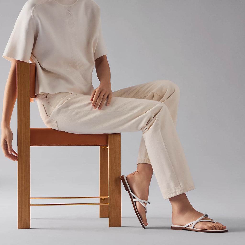 Hermès White Miss Sandal