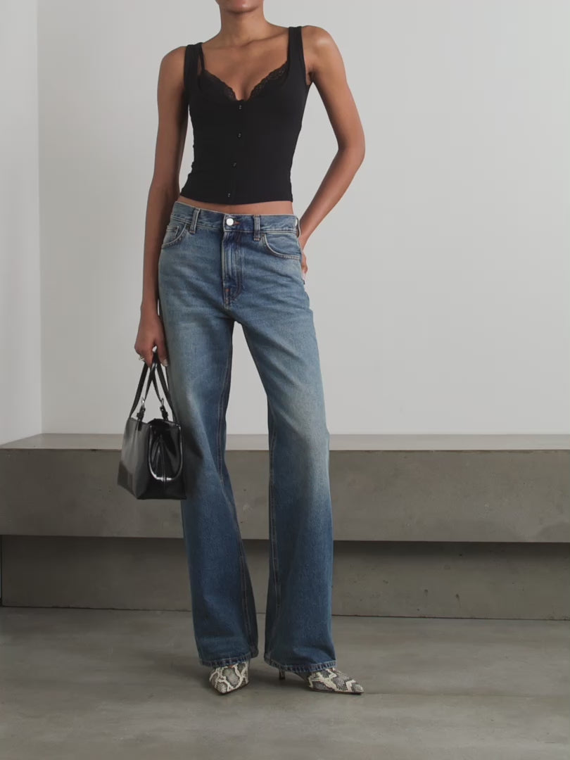 SOFT LOUNGE LACE TANK WITH BRALETTE