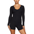 SOFT LOUNGE SPLIT NECK LONG SLEEVE